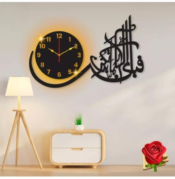 Elegant MDF Analog Wall Clock with backlight - Image 3