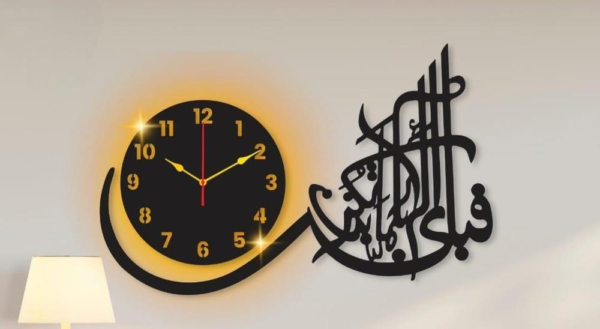 Elegant MDF Analog Wall Clock with backlight - Image 2