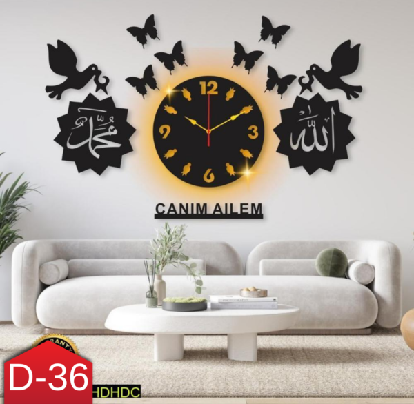 Laser Cut Laminated Wall Clock with Light