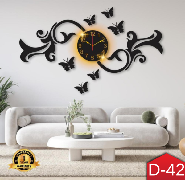 Beautiful Design Laminated Wall Clock with Light