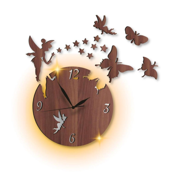 Fairy Design Laminated Wall Clock with Light - Image 2