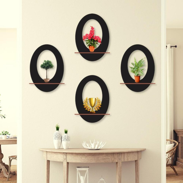 Oval Wall Hanging shelves- Pack of 4 - Image 2