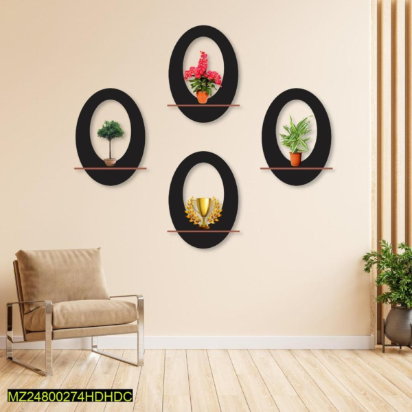 Oval Wall Hanging shelves- Pack of 4